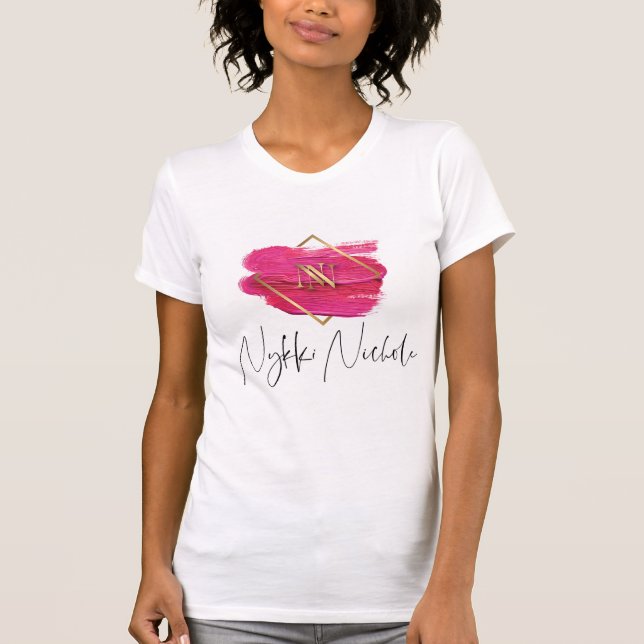 Camiseta Camisas con cuello-V de las mujeres Nykki Nichole (Anverso)