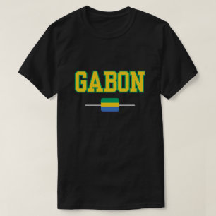 Camiseta Camisas con la bandera de Gabón vibrante