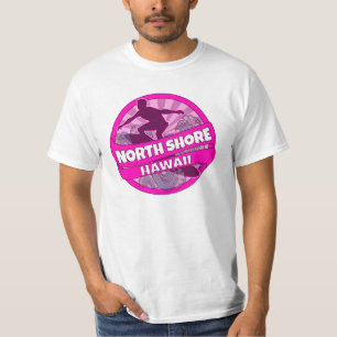 Camiseta Camisas con logo de surfista rosa de la costa nort
