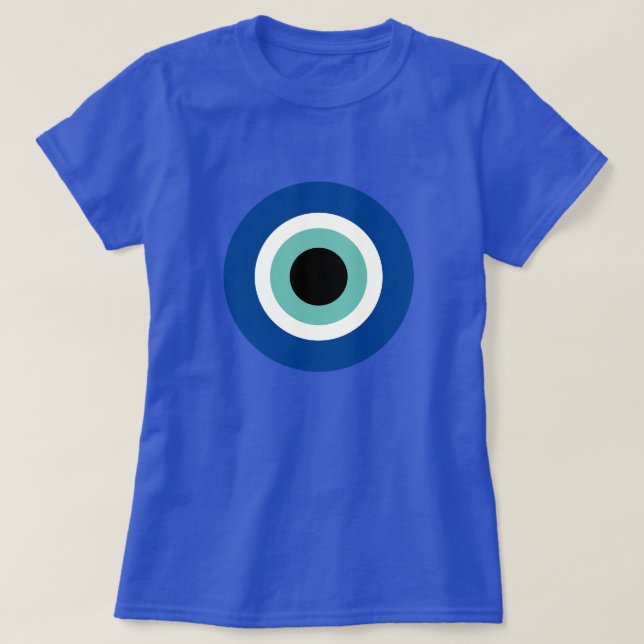 Camiseta Camisas con símbolo de Mati azul Evil Eye Blue par (Diseño del anverso)
