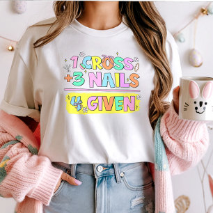 Camiseta Camisas cristianas de Pascua; 1 cruz 3 clavos 4 da