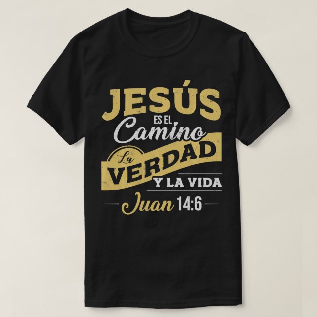 Camiseta Camisas Cristianas delarga sobre Jesús (Diseño del anverso)