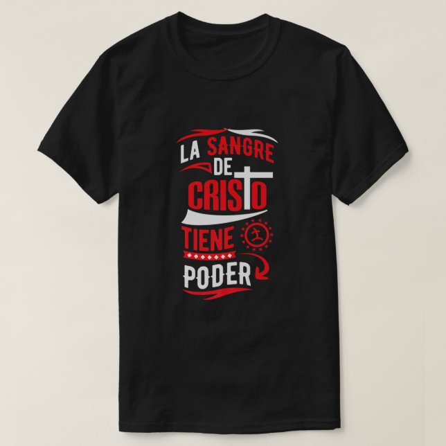 Camiseta Camisas Cristianas La Sangre de Cristo Jesús Sal (Diseño del anverso)