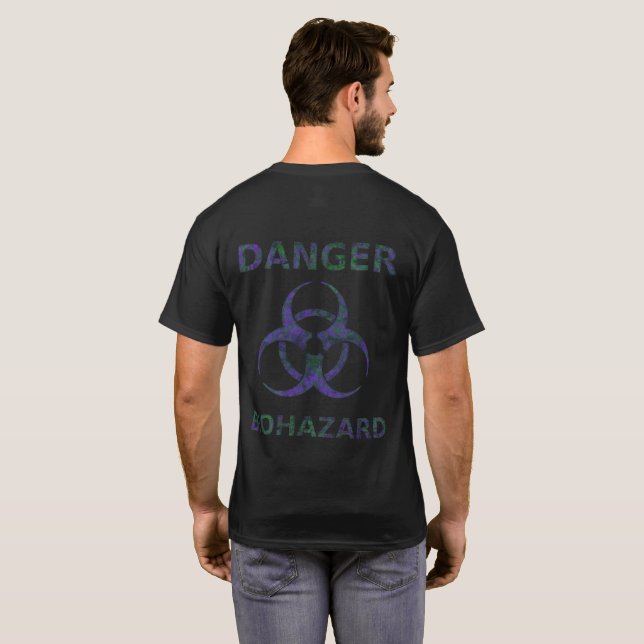 Camiseta Camisas de advertencia sobre riesgos biológicos (r (Reverso completo)
