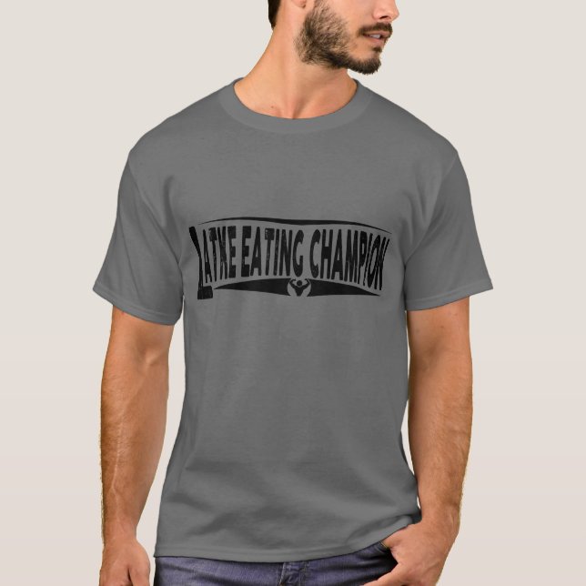 Camiseta Camisas de algodón "Latke Eating Champion" Hanukka (Anverso)