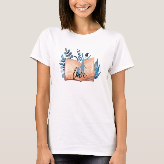 Camiseta Camisas de amor de libros (Anverso)
