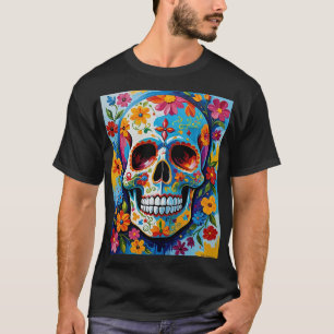 Camiseta Camisas de arte con flores de azucar coloridas