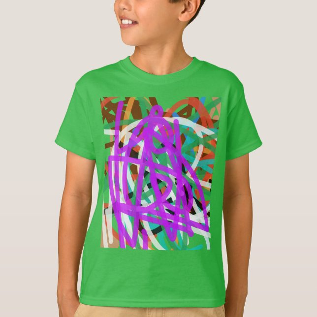 Camiseta Camisas de arte de Green Scribble Street (Anverso)