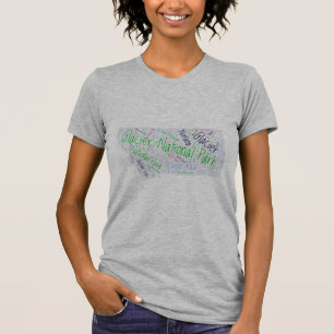 Camiseta Camisas de arte de la palabra del Parque Nacional 