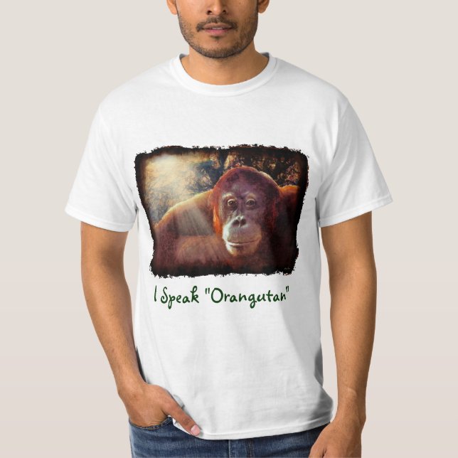 Camiseta Camisas de arte de vida salvaje de los simios rojo (Anverso)