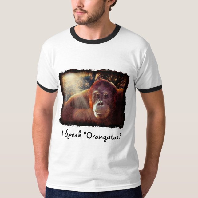 Camiseta Camisas de arte de vida salvaje de los simios rojo (Anverso)
