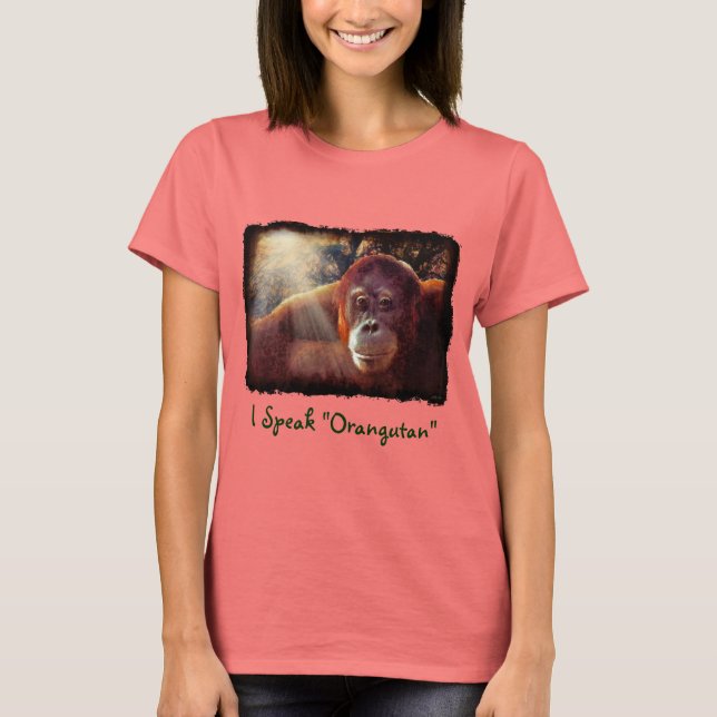 Camiseta Camisas de arte de vida salvaje de los simios rojo (Anverso)