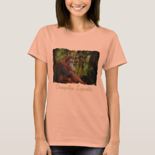 Camiseta Camisas de arte de vida salvaje de los simios rojo