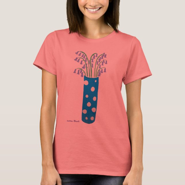 Camiseta Camisas de arte: Vase vista y Bluebells (Anverso)