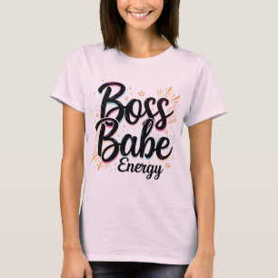 Camiseta Camisas de Babe del jefe negro y plateado