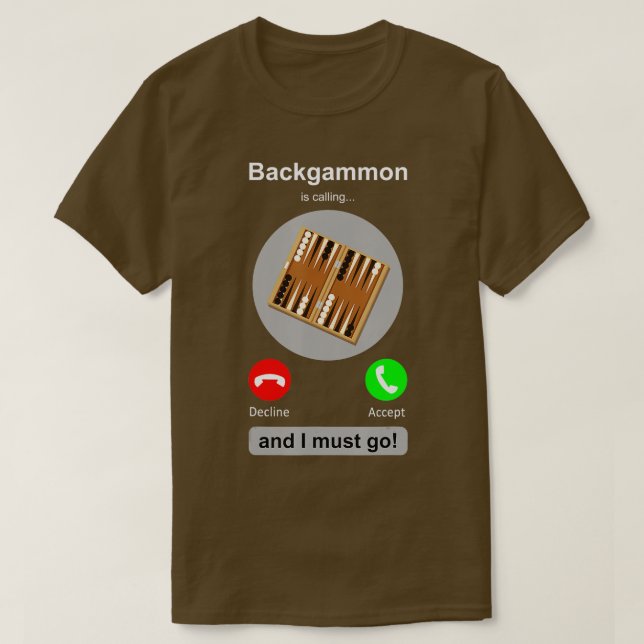 Camiseta Camisas de Backgammon Divertida Llamada de teléfon (Diseño del anverso)