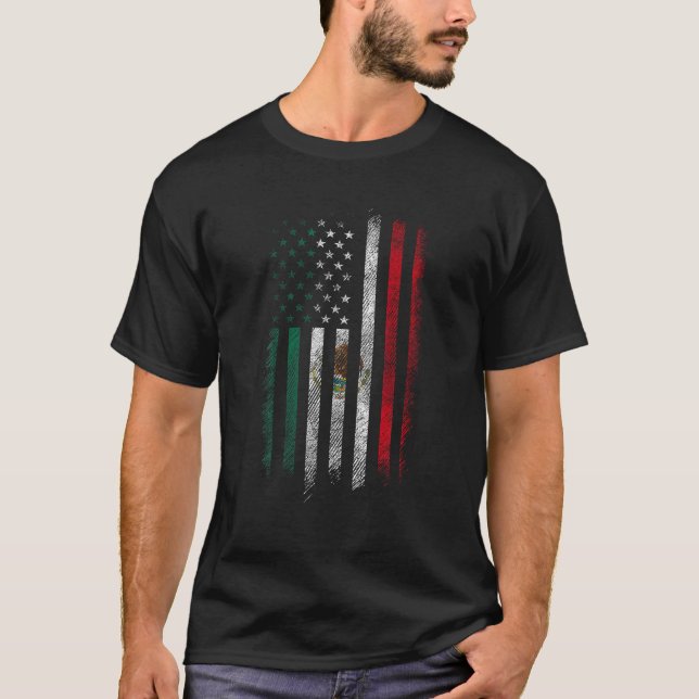 Camiseta Camisas De Bandera De México 4 De Julio Estados Un (Anverso)
