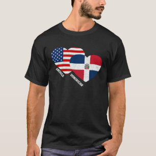 Camiseta Camisas de bandera de República Dominicana mitad d