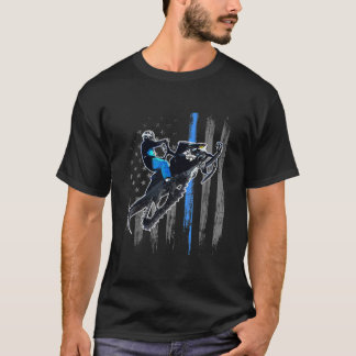 Camiseta Camisas de bandera norteamericana con moto de niev