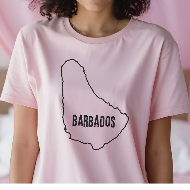 Camiseta Camisas de Barbados Country Map Línea Barbadiense  (Subido por el creador)