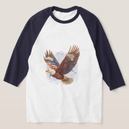 Camiseta Camisas de Béisbol de Águila Americana Patriótica