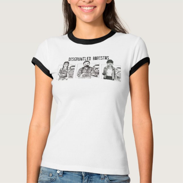 Camiseta Camisas de béisbol de Barista descontentas (Anverso)