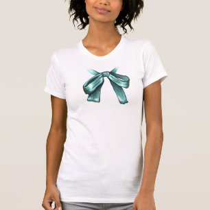 Camiseta Camisas de Bow verde azuladas
