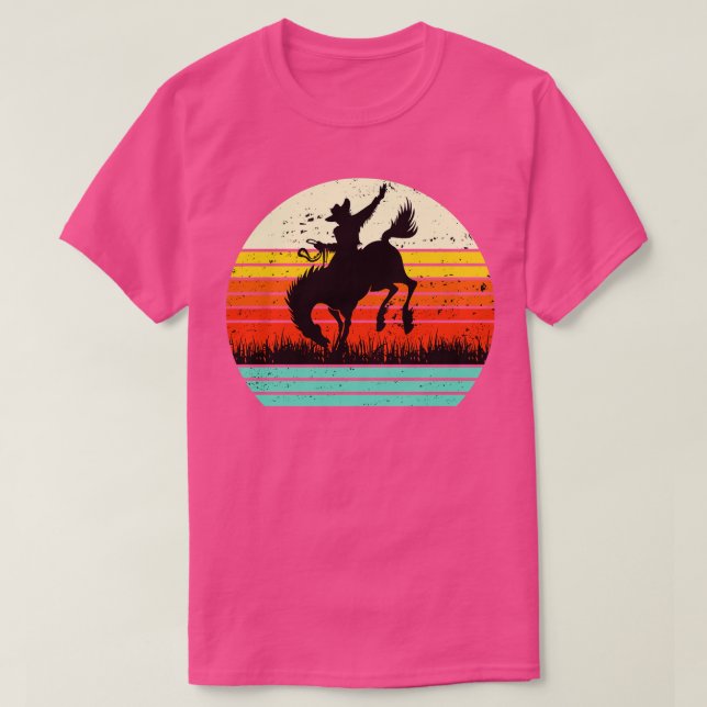 Camiseta Camisas de caballos Rodeo Rodeo Bucking Bronco Shi (Diseño del anverso)