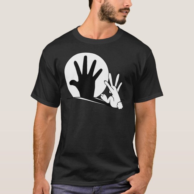 Camiseta Camisas de caminata de conejo sombras de mano clás (Anverso)