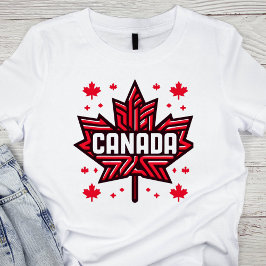 Camiseta Camisas de Canadá Intrincadas con hojas de arce