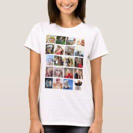 Camiseta Camisas de Collage de fotos estudiantil 20pics Nom