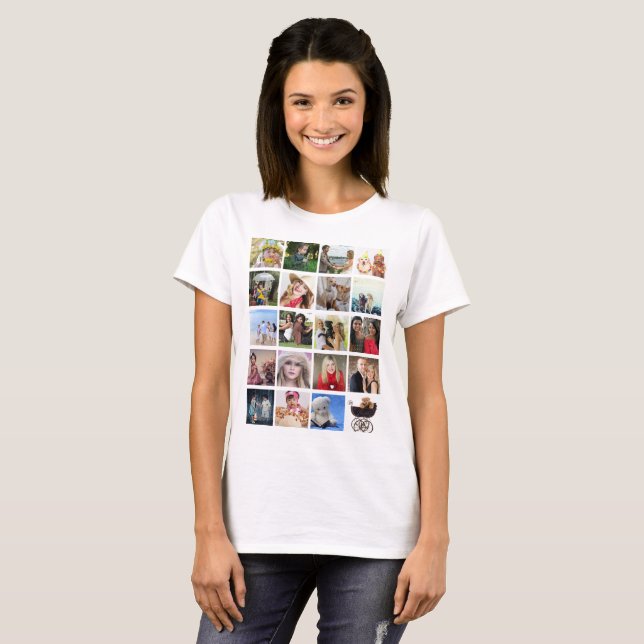 Camiseta Camisas de Collage de fotos estudiantil 20pics Nom (Anverso completo)