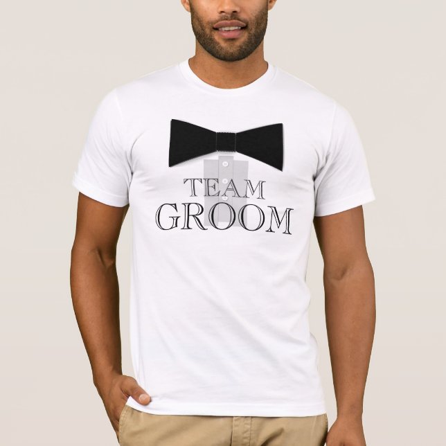 Camiseta Camisas de corbata de Team Groom Bow (Anverso)