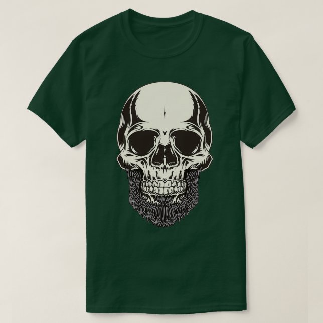 Camiseta Camisas de cráneo con barba (Diseño del anverso)