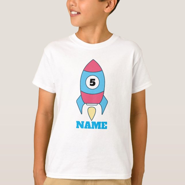 Camiseta Camisas de cumpleaños de la nave espacial - espaci (Anverso)