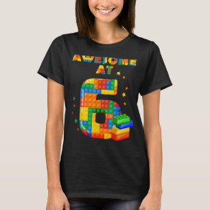Camiseta Camisas De Cumpleaños Para Niños 6 Ladrillos De Co
