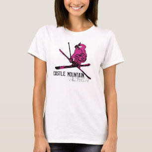 Camiseta Camisas de esquí rosa de Castle Mountain Alberta