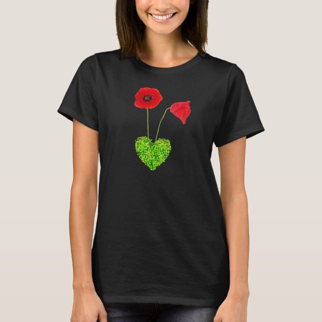 Camiseta Camisas de flores de amapola, camisas de amapola,  (Anverso)