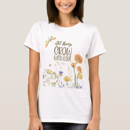 Camiseta Camisas de flores silvestres "Love Grows Floral Te