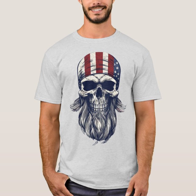Camiseta Camisas de Fútbol Patrióticas Americanas con barba (Anverso)