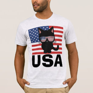CAMISETA CAMISAS DE GATO PATRIÓTICAS PARA HOMBRES