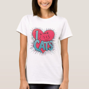 Camiseta Camisas de gatos del corazón - Me encantan los gat