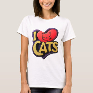 Camiseta Camisas de gatos del corazón - Me encantan los gat