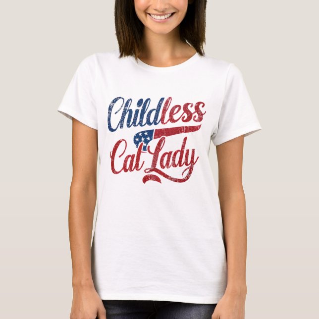 Camiseta Camisas de gatos sin hijos, política (Anverso)
