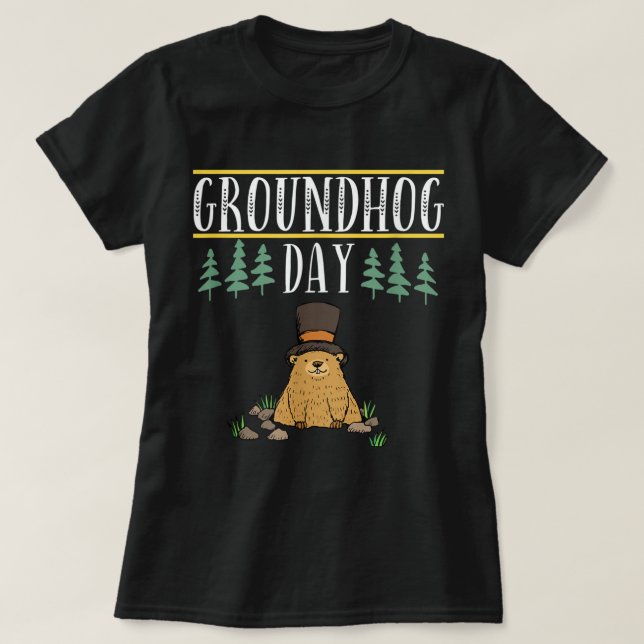 Camiseta Camisas de Groundhog Day Cute Grote Hog Tee Men (Diseño del anverso)