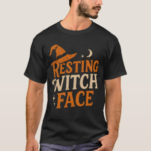 Camiseta Camisas de Halloween con cara de bruja en reposo