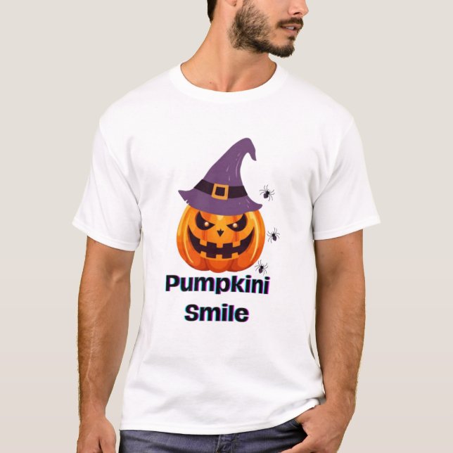 Camiseta Camisas de Halloween con sonrisa | Calabaza espumo (Anverso)