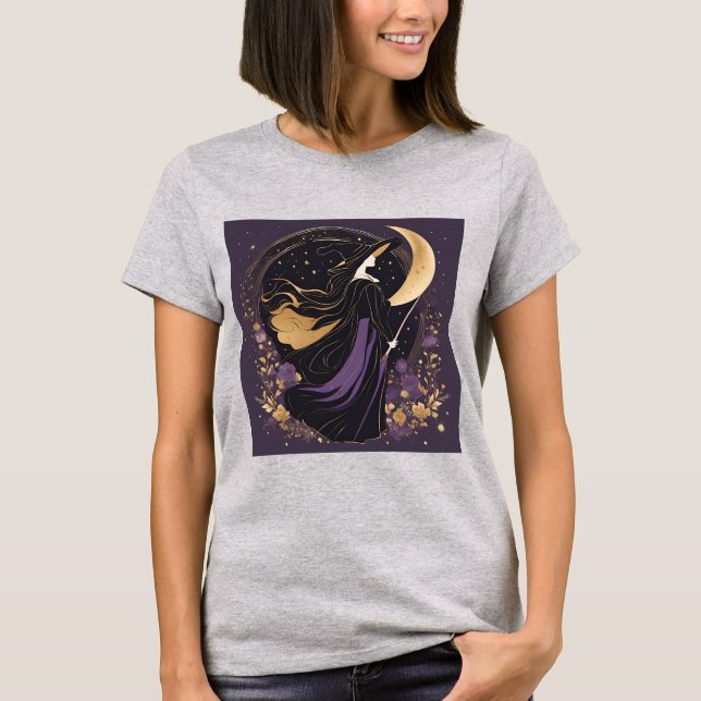 Camiseta Camisas de Halloween de la Chica de Brujas Moon Ma (Anverso)