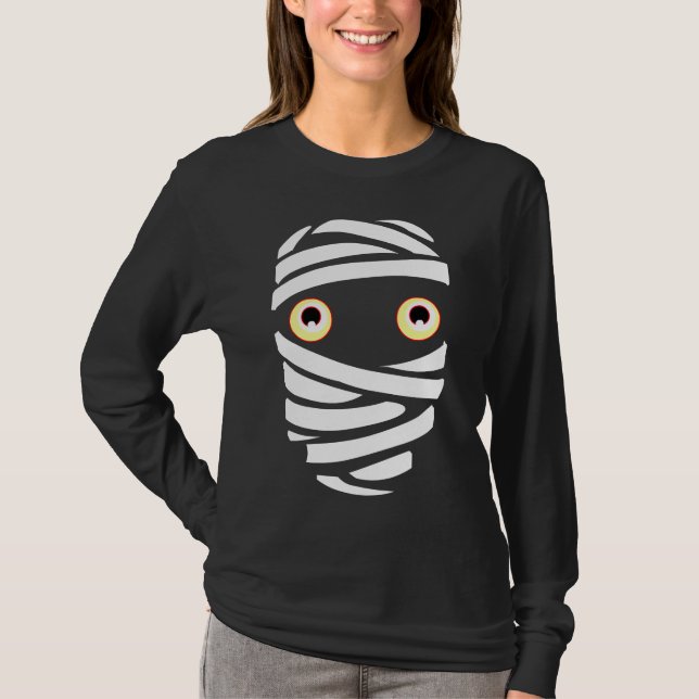 Camiseta Camisas de Halloween de mujeres Mummy Shirt Boo Te (Anverso)