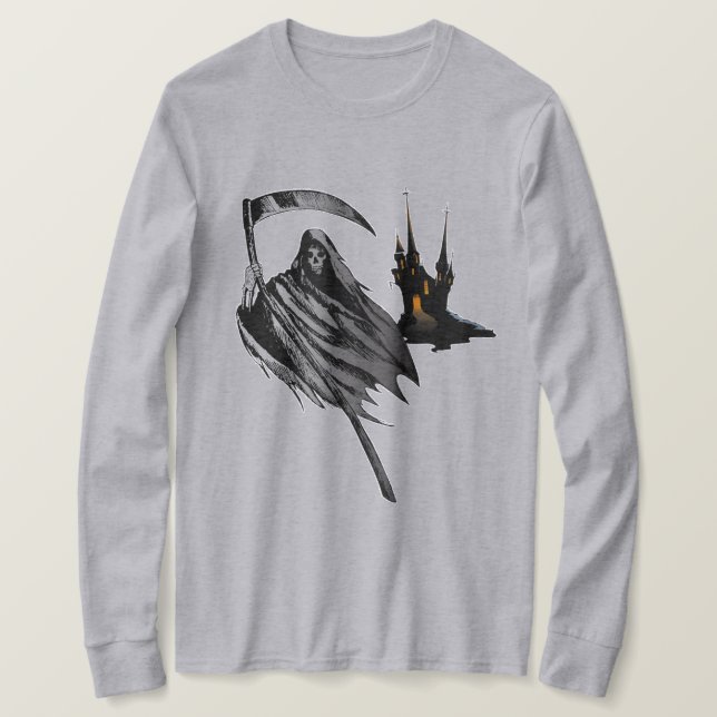 Camiseta Camisas de Halloween en el Castillo Grim Reaper ma (Anverso del diseño)